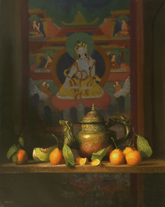 Baber 12155 Tibetan Teapot and Tankat 30 x 24 $7,850